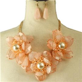 Fashion Flower Necklace Set