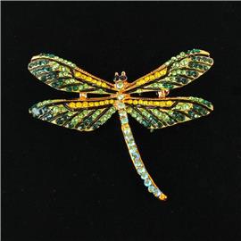 Rhinestone Dragonfly Brooch