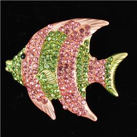 Crystal Fish Brooch