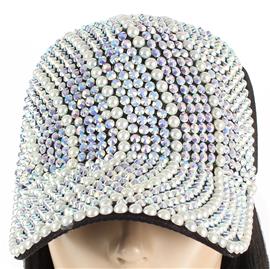 Crystal With Pearl Cap