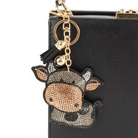 Cow Rhinestone Key Chain