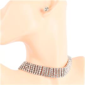 Rhinestone Choker Set