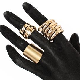 3 PCS Metal Midi Ring Set