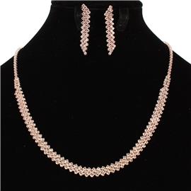 Rhinestone Necklace Set