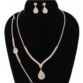 Rhinestone 3 PCS Necklace Set