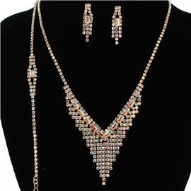 Rhinestone Junior 3 PCS Necklace Set