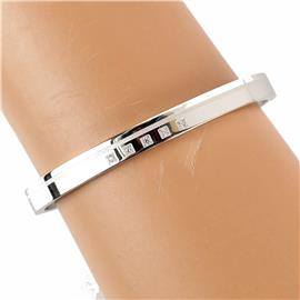 Stainless Steel CZ Bangle