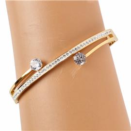 Stainless Steel CZ Bangle