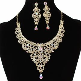 Rhinestone Crystal Necklace Set