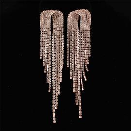 Rhinestones Fringed Earring