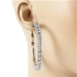 40 MM Rhinestones Hoop Earring