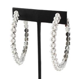 40 MM Pearl Hoop Earring