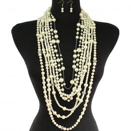 Pearl Long Necklace Set