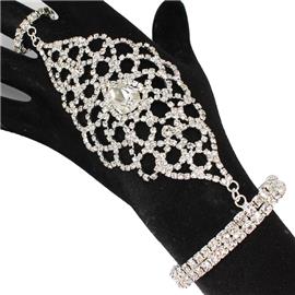 Rhinestone Tear Hand Chain Bracelet