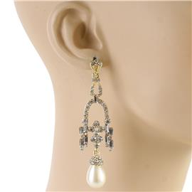 Crystal Pearl Long Earring