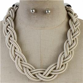 Braid Cord Necklace Set