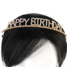 Rhinestones Happy Birthday Tiara