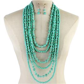 Long Pearl Necklace Set