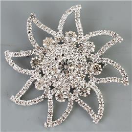 Rhinestones Flower Brooch