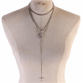 Religious Drop Multi-Chain Necklace Set