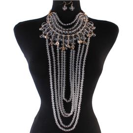 Fashion Clear Balls Necklace Set