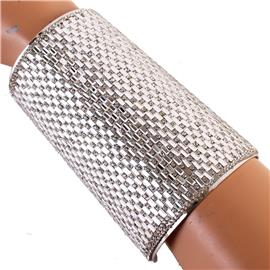 Rhinestones Metal Rectangle Long Bangle