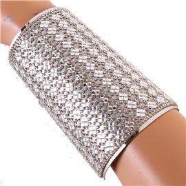 Rhinestones Metal Long Bangle