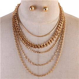 Multilayereds Chain Neckace Set