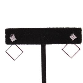 CZ Square Double Side Earring