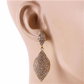 Rhinestone Leaf Earring