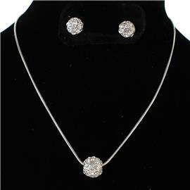 Rhinestones Ball Necklace Set