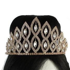 Rhinestones Leaf Crown Tiara