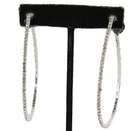 Rhinestone Teardrop Hoop Earring