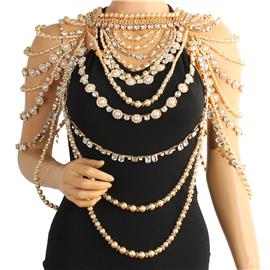 Pearl Stone Multi Layer Body Chain