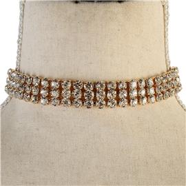 Crystal 3 Row Choker