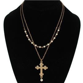 Cross with Pearl Necklace