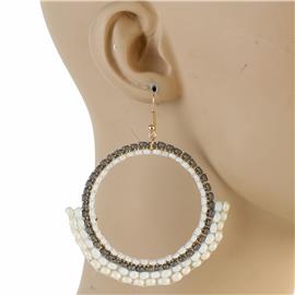 Seed Bead Hoop Earring