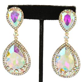 Crystal Teardrop Clip-On Earring