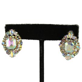 Crystal Oval Clip-On Earring