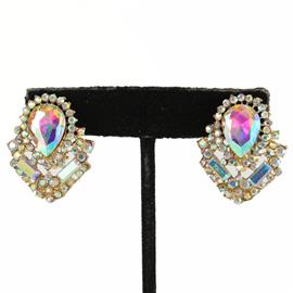 Crystal Teardrop Clip-On Earring