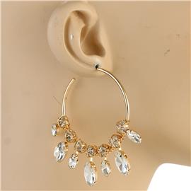 Crystal Oval Hoop Earring