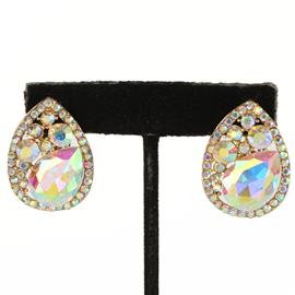 Crystal Teardrop Clip-On Earring