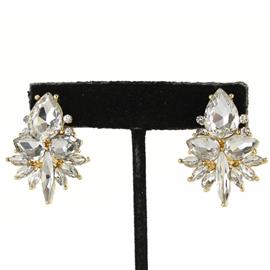 Crystal Flower Clip-On Earring