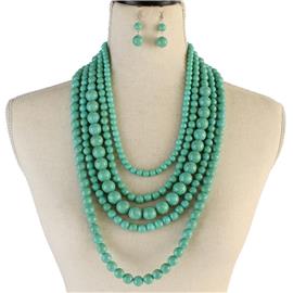 Turquoise Pearl Necklace Set