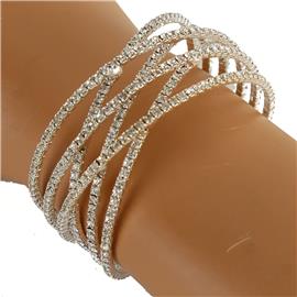 Rhinestones Layereds Swirl Bangle