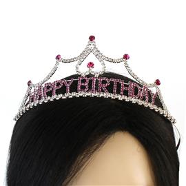 Rhinestones Happy Birthday Tiara