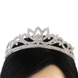 Rhinestones Swirl Leaves Tiara