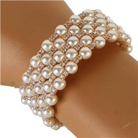 Pearls Layereds Bangle Bracelet