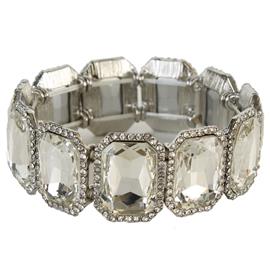 Crystal Rectangle Stretch Bracelet