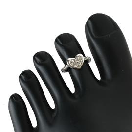 Fashion Crystal Heart Toe Ring